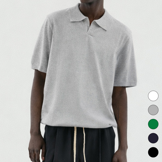 트래드클럽 베리 베이직 사계절 카라 반팔 니트 (5컬러 M~5XL)