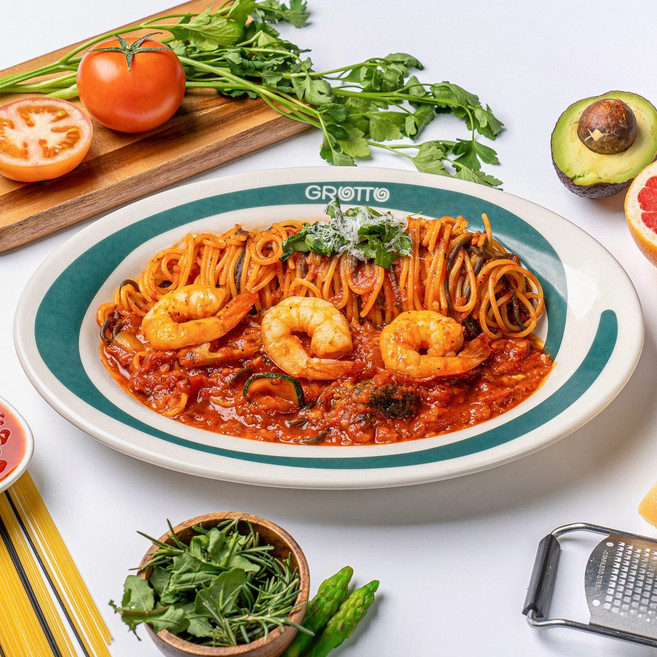 그로또 해산물 토마토 파스타 홈파티 캠핑음식 간편조리 밀키트, 1개, 695g