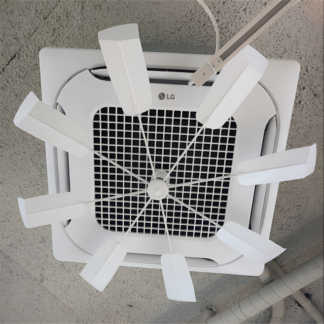 실피드 에어컨실링팬 시스템 무동력바람개비 날개 순환팬 가드 프로펠러 바람막이, 1개, 화이트