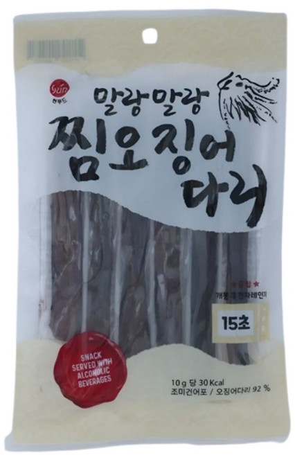 말랑말랑 찜오징어다리, 3개, 30g
