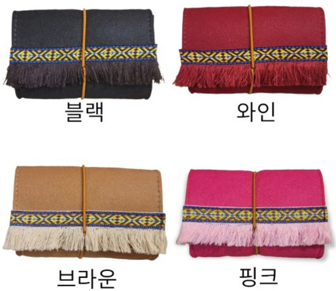 에스닉 펠트 타로 보관 케이스, 진달래핑크, 1개