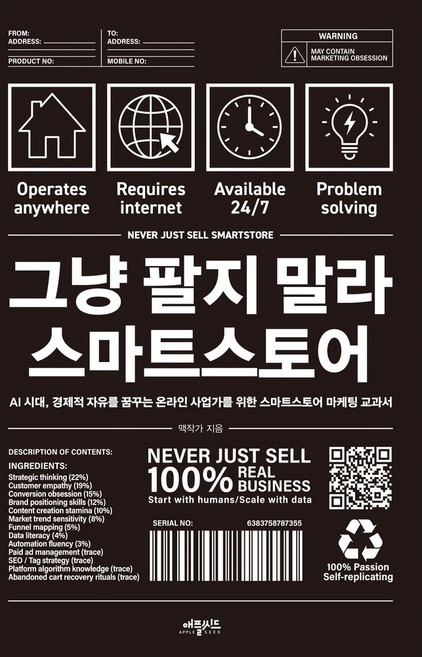 그냥 팔지 말라 스마트스토어:AI 시대 경제적 자유를 꿈꾸는 온라인 사업가를 위한 스마트 스토어 마케팅 교과서, 애플씨드, 맥작가 저
