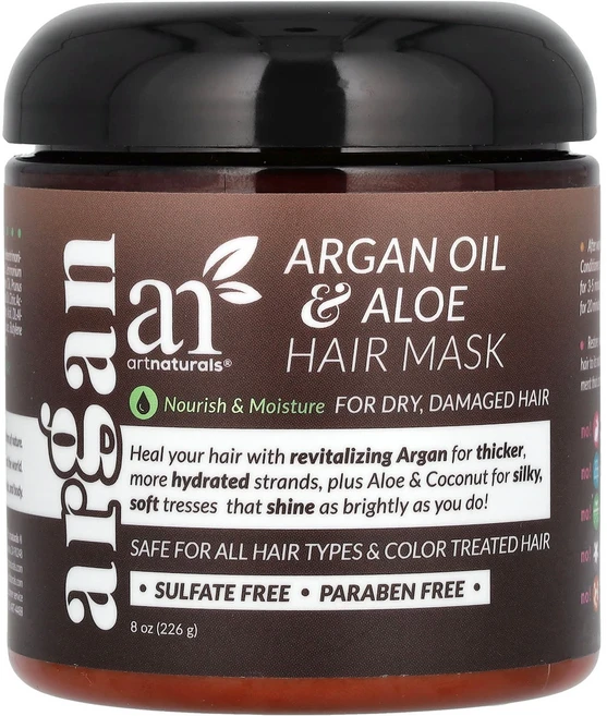artnaturals 아르간 오일 & 알로에 헤어 마스크 226g(8oz), artnaturals아르간오일알로에헤어마스크226g8o, 226g, 1개 - 쿠팡