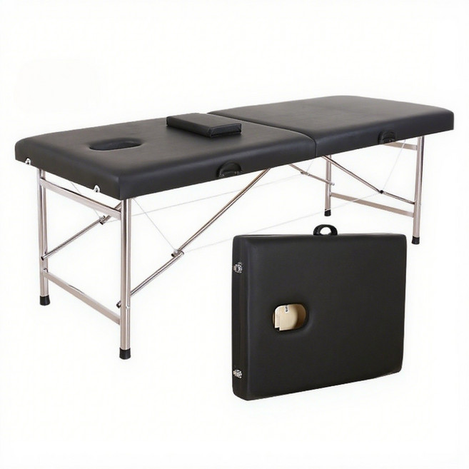 Seonsi home 미용베드 마사지 침대 접이식침대 간편 보관/이동 편리 인체공학적 설계로, 블랙