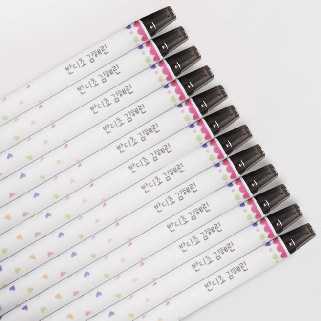 각인 무한 네임 동아 연필 펜슬 6 12 자루 초등 각인 2B 주문제작, 12개, 02 하트