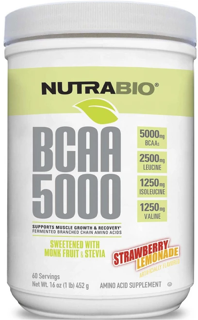 뉴트라바이오 BCAA 5000 스트로베리 레모네이드, 452g, 1개 - 쿠팡