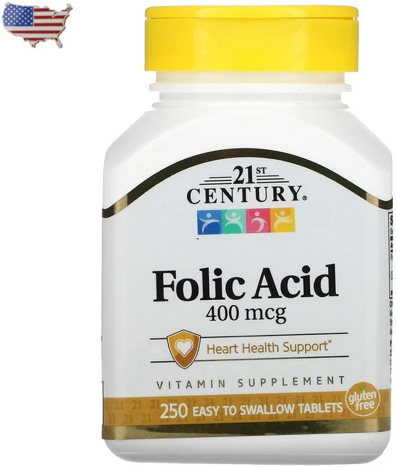 21세기센트리 엽산 400mcg 250정 필수비타민 B9 폴릭애시드 수용성 폴레이트, 1팩 - 쿠팡