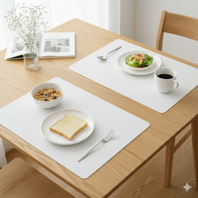 오토림 실리콘 식탁 매트, 2개, 40*30, 화이트