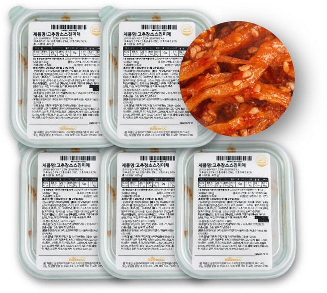 더반찬 고추장소스진미채, 4개, 180g