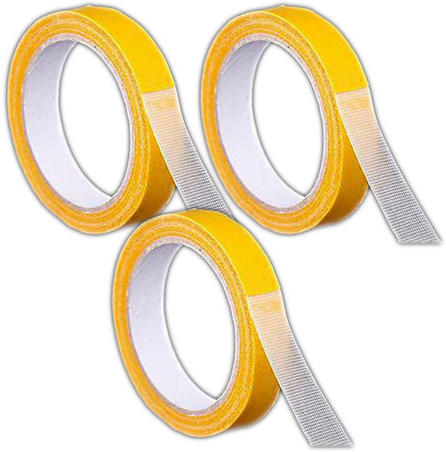 초강력 면사 테이프 양면 접착 고정, 3개, 2cm x 10M