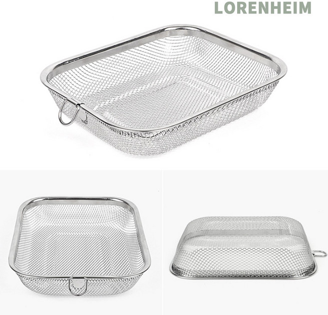 로렌하임 국산 스텐 채망 사각 채반 스텐소쿠리, 소, 1개