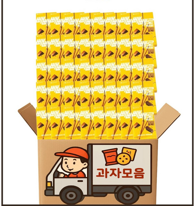 롯데 초코필드 빼빼로 53g x 40개입 (1박스) 대용량 아이들 단체간식 과자