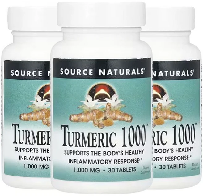 소스 내추럴스 터메릭 1000 1 000mg, 3개, 30정 - 쿠팡