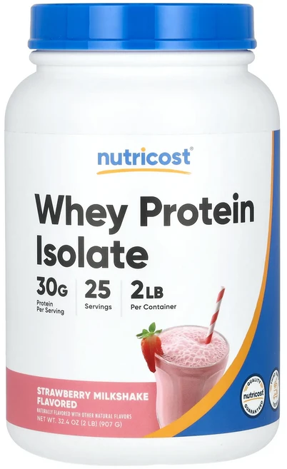 Nutricost 분리유청단백질 딸기 밀크셰이크 907g(2lb), Nutricost유청단백질농축물딸기밀크셰이크907g2l, 907g, 1개 - 쿠팡
