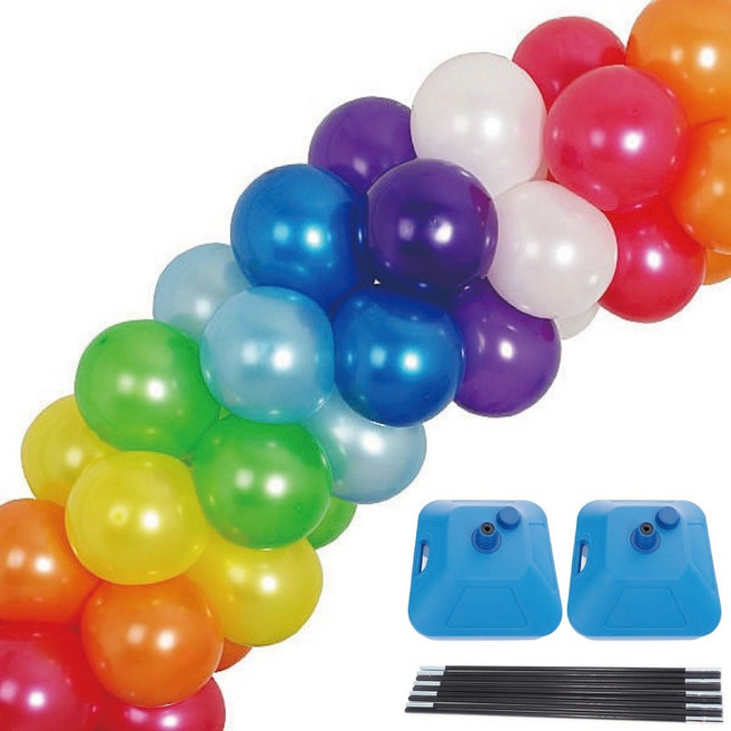 풍선아치 만들기세트 [12종] 풍선150개+물통2+폴대1, 1번 [레인보우톤] 세트