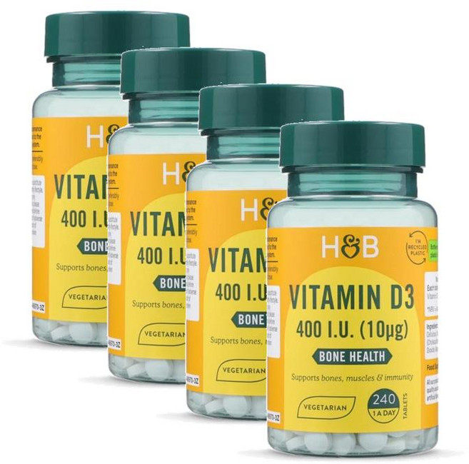 홀랜드앤바렛 비타민 D3 400IU 본 헬스 타블렛 Holland & Barrett Vitamin D, 4개, 240정