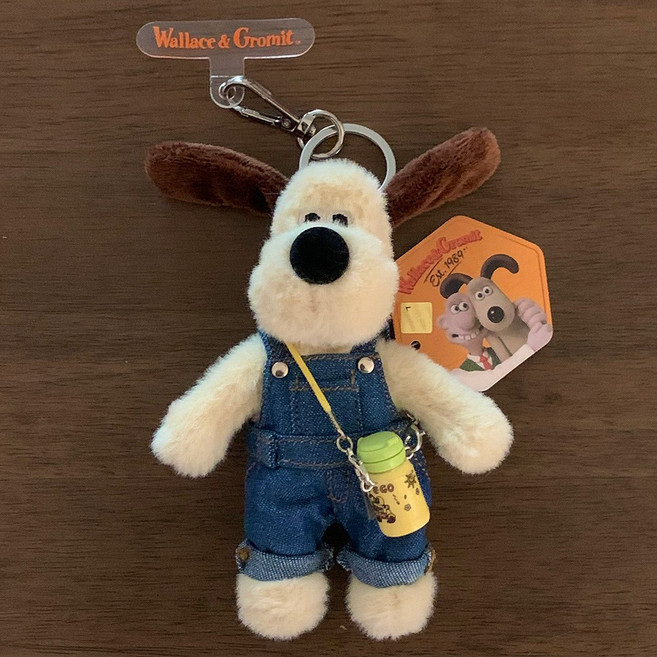 국내정품 그로밋 인형키링 숀 모루인형 꾸미기 옷 모음, 1개, 키링+10 연청데님멜빵바지+16 옐로우텀블러