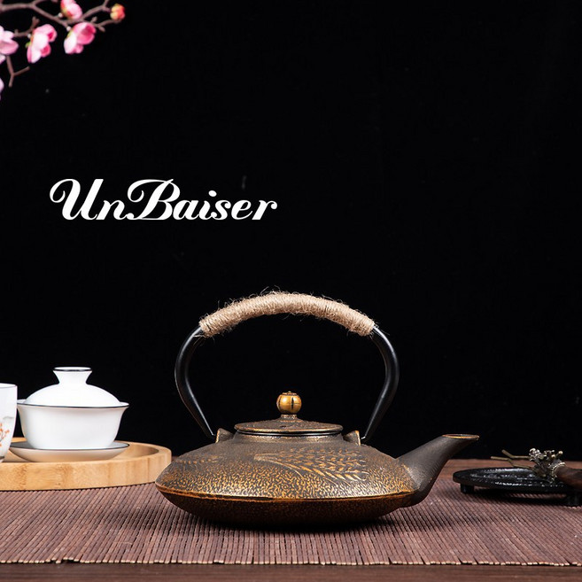 일본 고풍 주철 무쇠주전자, 옵션 12, 1개, 1L