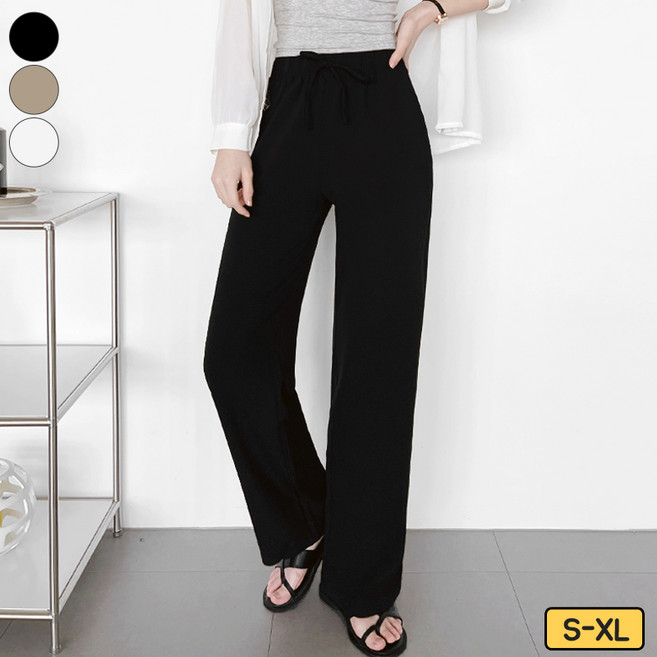 가비진 여성용 여름 시원 찰랑 밴딩 일자 린넨 팬츠 바지 여름바지 후들바지 롱팬츠 빅사이즈까지