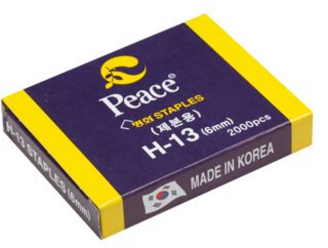 피스코리아 H13 제본용 스테이플 침 6mm 8mm 10mm 12mm 15mm 17mm 24mm, 1개, 6호침