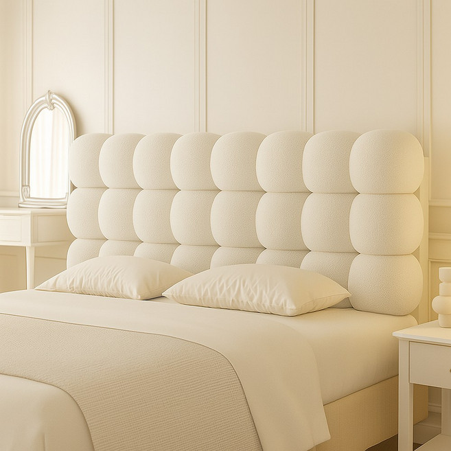 데코핸즈 2025년형 NEW 침대 헤드 쿠션 구름 커버, 아이보리