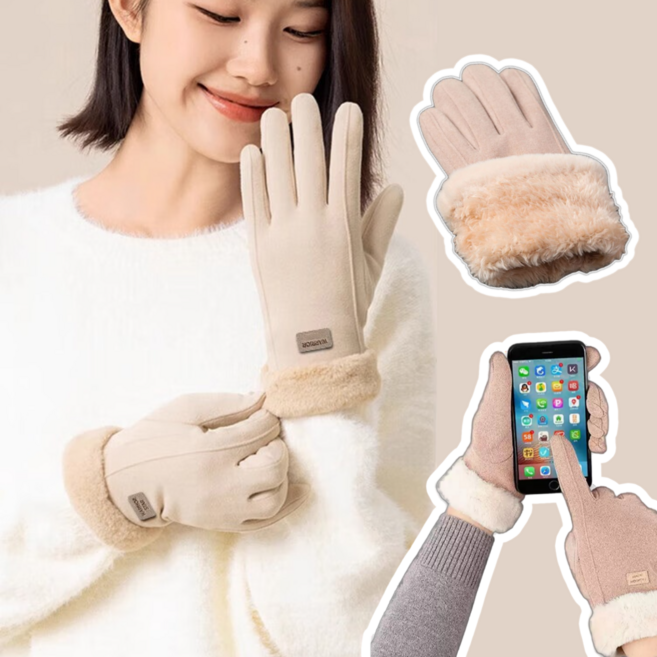 BANA 따뜻한 융털안감 스마트터치 여성 방한장갑