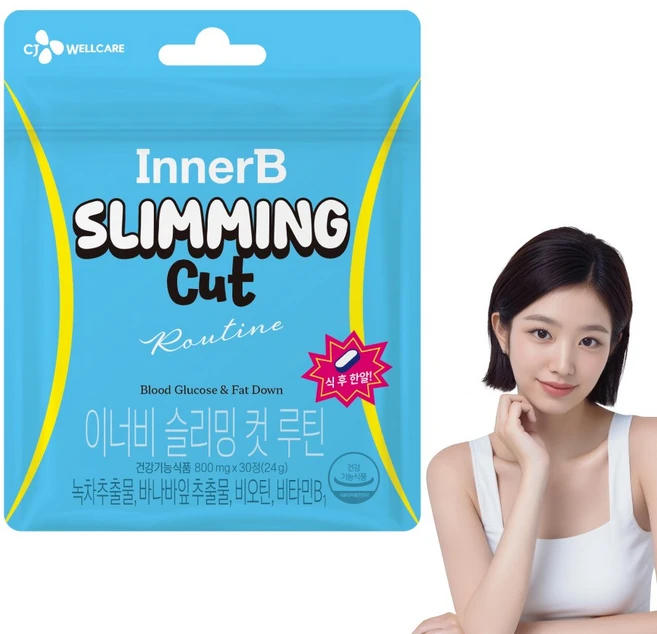 CJ 이너비 슬리밍 컷 루틴 혈당 다이어트 바나바잎 녹차추출물 비오틴 30일분, 1개, 30정 - 쿠팡