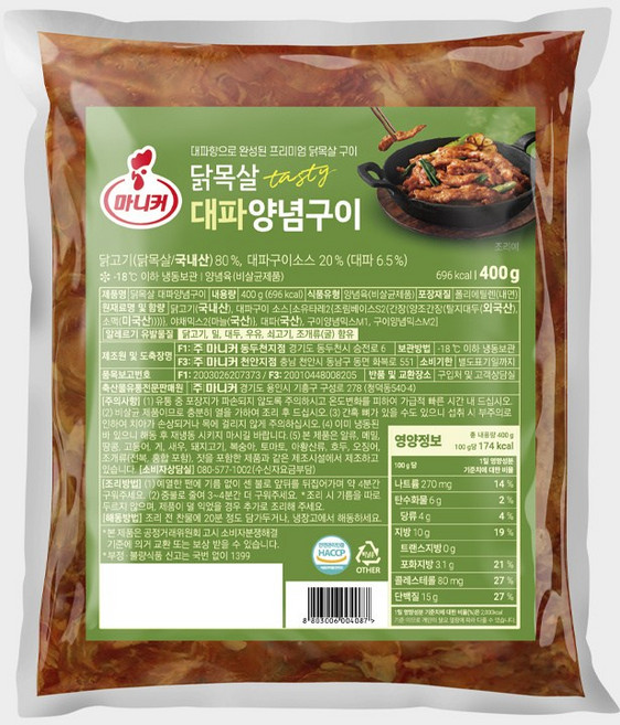마니커 닭목살 대파양념구이 [냉동 400g], 2개, 400g