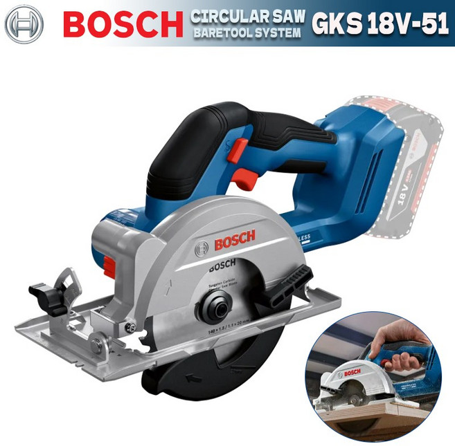 BOSCH GKS 18V-51 무선 원형 톱 18V 전문 140 MM 전기 목공 절단기 Bosch 전동 공구, [01] 옵션1