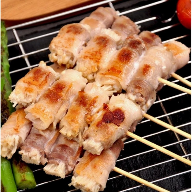 캠핑음식 요리 명품꼬치 간단하게 즐기는 삼겹팽이말이꼬치 300g 5꼬치, 단일속성, 1개