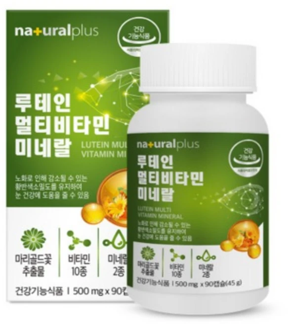 플러스 마리골드꽃추출물 루테인멀티비타민미네랄90캡슐, 1정, 1개 - 쿠팡