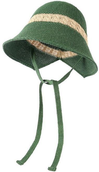 팸드님 국내제작 여름 니트 턱끈 벙거지 챙넓은 지사 혼방 버킷햇