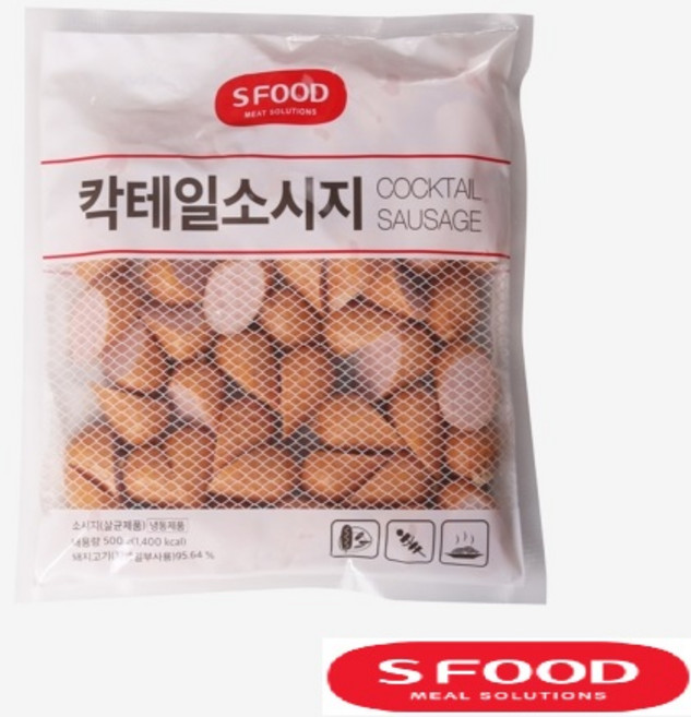 에쓰푸드 칵테일소시지(사선 컷팅) 500g 미니소시지 비엔나소시지, 2개
