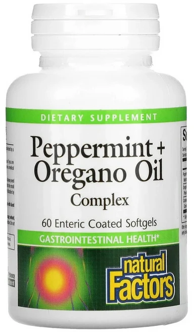 내추럴 펙터스 페퍼민트 플러스 오레가노 오일 복합체 장용 코팅 소프트젤 60정, 기본, 1개 - 쿠팡