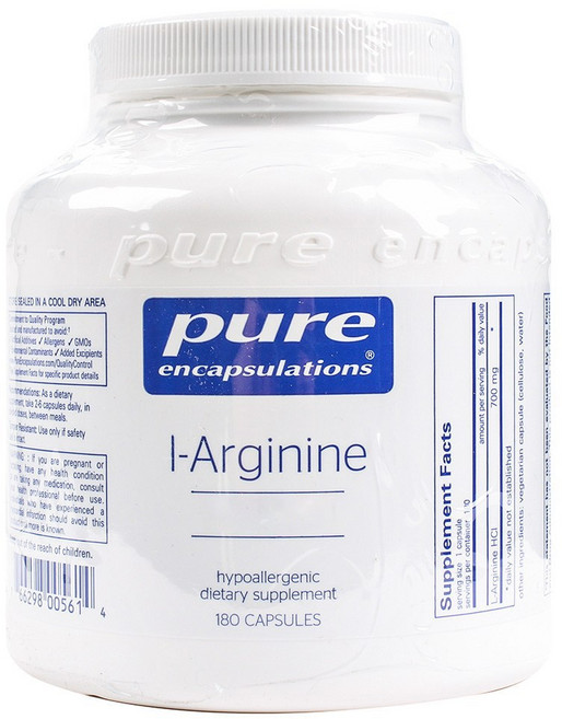 Pure Encapsulations 左旋精胺酸無麩質膠囊, 180顆, 1罐