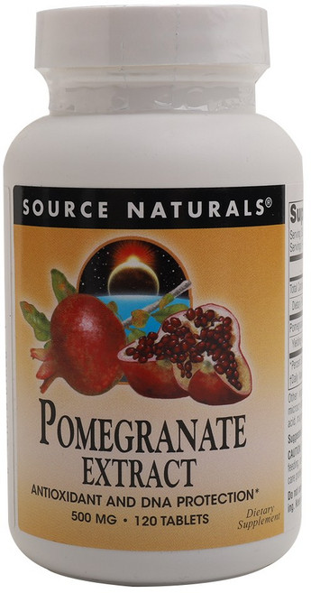 소스내츄럴스 석류 추출물 500mg 타블렛 글루텐 프리 무설탕, 120정, 1개