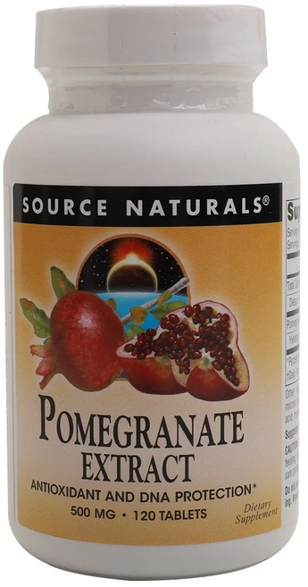 소스내츄럴스 석류 추출물 500mg 타블렛 글루텐 프리 무설탕, 120정, 1개 - 쿠팡