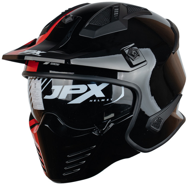 JPX 헬멧 MX-726R 오픈페이스 풀페이스 바이크 오토바이 모듈러 DOT ECE, 11.MX 04 레드