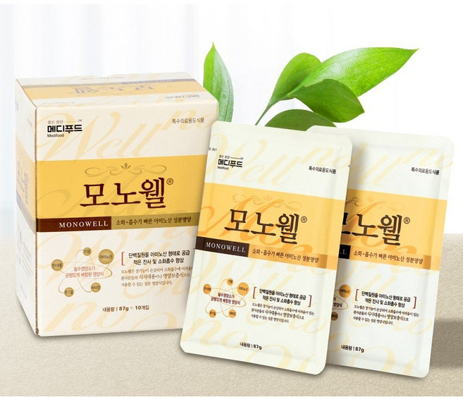 메디푸드 모노웰 100% 아미노산 균형영양식(파우더) 87g * 10포, 10개