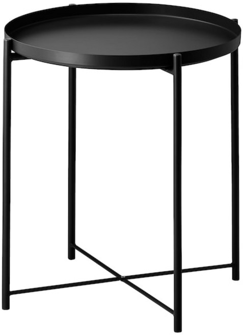 이케아 GLADOM 글라돔 트레이테이블 45x53 cm, 블랙 004.119.97