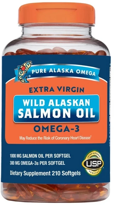 [정품 미국 직배송] 와일드 알라스카 연어유 1000mg 210정(소프트젤) 퓨어 알래스카 오메가 *사은품 증정*, 210정, 1개 - 쿠팡