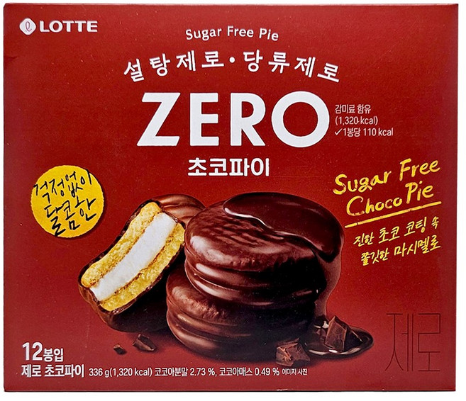 롯데 제로 초코파이, 336g, 3개