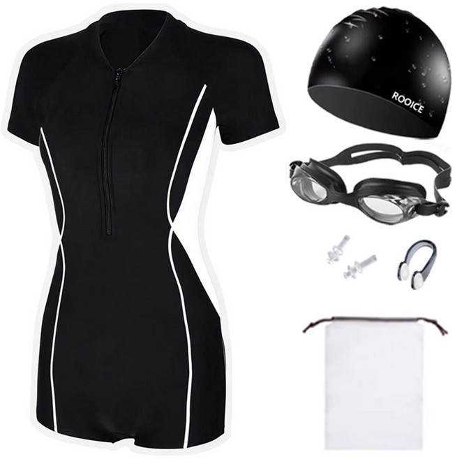 루이스 여성 2부 반소매 실내 원피스 수영복 6종 세트