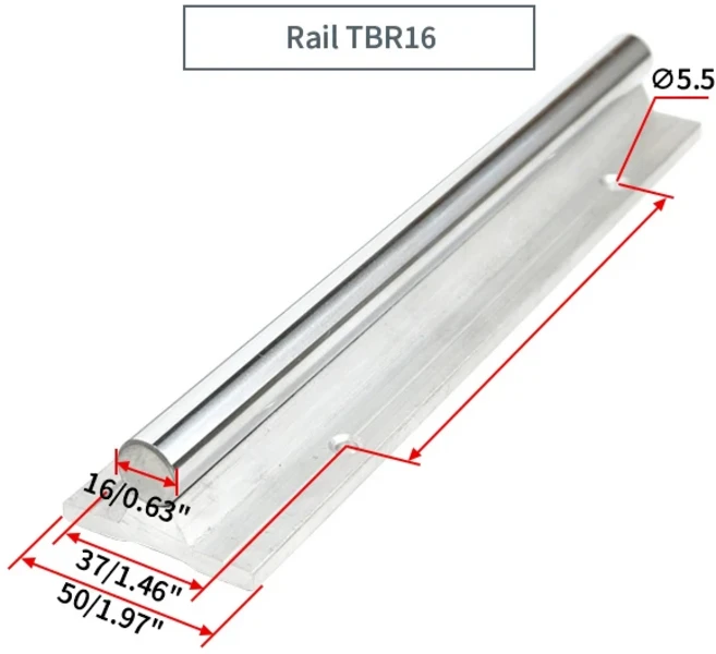 선형 가이드 레일 TBR16 길이 150-1150mm CNC 3D 프린터 부품 용 샤프트로드 지원, 07 1PC TBR16, 01 CHINA, 04 150mm