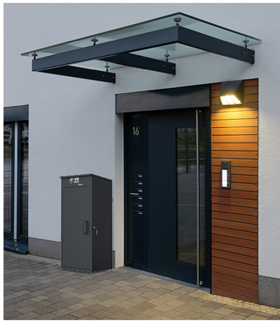 가정용 무인택배함 전원주택 우편물 보관함 야외 방수 택배 물품 보관함 철제 방수 수납 서랍, 블랙