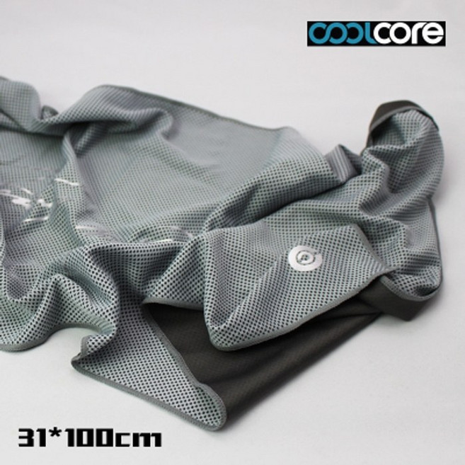 쿨코어 냉감 쿨링타올 여름 운동용 아이스타올 흡한속건 스포츠수건, 밝은회색 1m 메쉬캔
