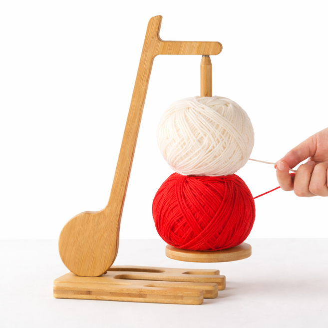 인헨스몰 자력회전 얀홀더 / 뜨개실 스탠드, 1개, 우드