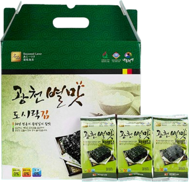 별식품 광천별맛 파래도시락김 4g x 32봉, 1박스