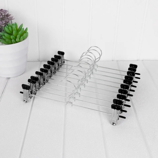 쿠빙홈 멀티스텐 논슬립 코팅 회전형 치마바지걸이 20개 1세트, 블랙