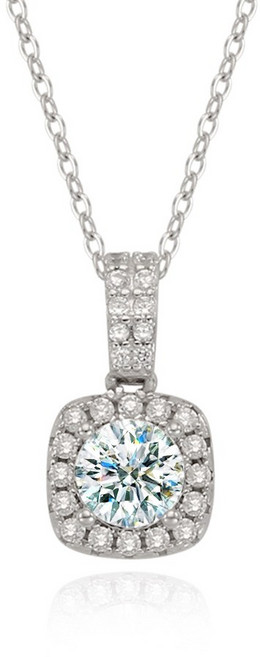 에바주얼리 헤일로 쿠션 1캐럿 모이사나이트 랩 다이아몬드 목걸이